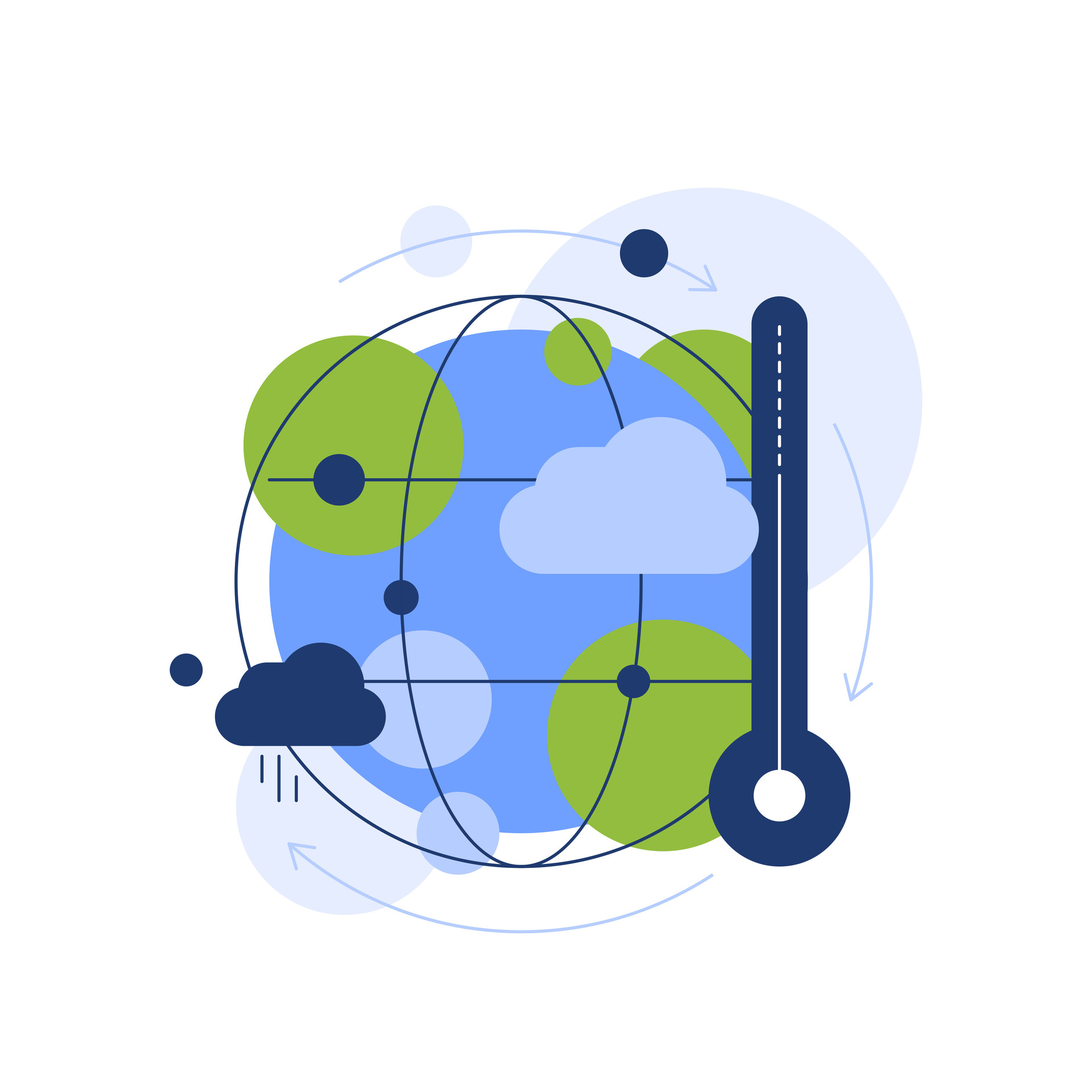 A graph showcasing Earth with a thermometer, it points at ecological problem. Credits: vecteezy